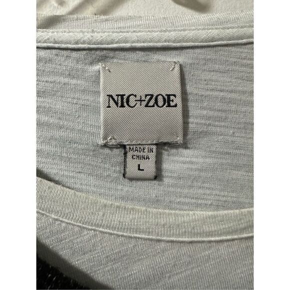 Nic + Zoe women’s black crewneck long sleeve sweater size Large #35-0876 - Picture 3 of 5